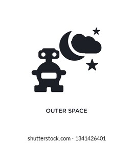 outer space isolated icon. simple element illustration from artificial intellegence concept icons. outer space editable logo sign symbol design on white background. can be use for web and mobile