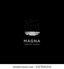 Outer Space Logo, Planet Logo Design isolated on dark background. vector illustration