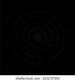 outer space and outline abstract ornament