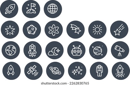 Outer Space  Outline Icon vetor design