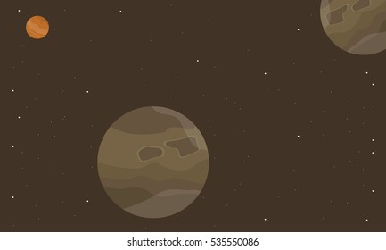 Outer space planet on brown backgrounds
