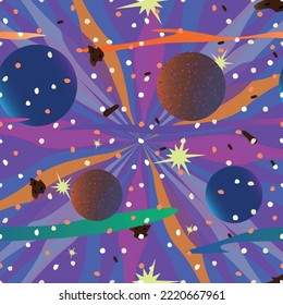 outer space, planets bright pattern