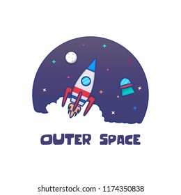 Outer Space Rocket Vector