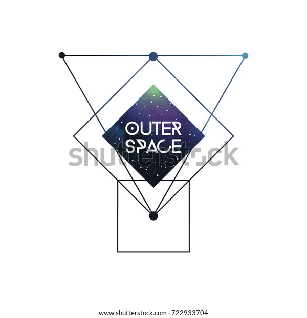 Outer Space Scientific Template With Logo Area Hipster Triangles And 