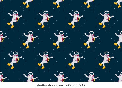 Outer space seamless pattern background. Astro seamless pattern background. Spacecraft seamless pattern background