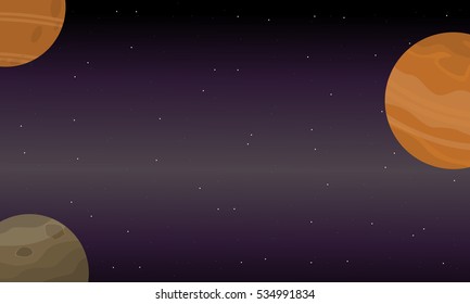 Outer space sky landscape of vector