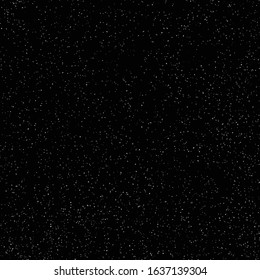 Outer space, starry dark sky, black and white texture. Chaotic point spraying. Vector