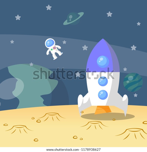 Outer Space Theme Vector Cartoon Stock Vector Royalty Free