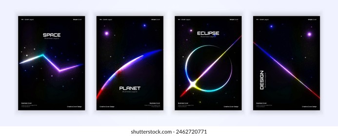 outer space universe design background cover, space poster, abstract gradient illustration