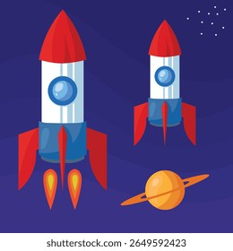 outer space vector art illustration