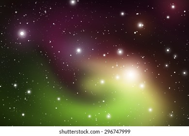 Outer Space. Vector Digital Illustration of Universe. Vector Galaxy Background.