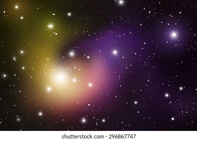 Outer Space. Vector Digital Illustration of Universe. Vector Galaxy Background.