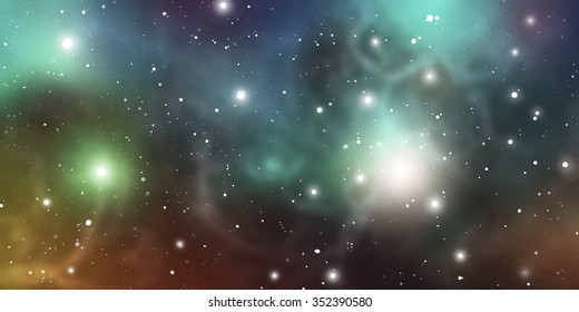 Outer Space. Vector Digital Illustration of Universe. Vector Galaxy Background.