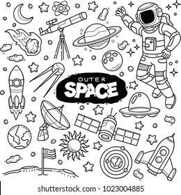 Outer space vector doodles