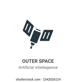 Outer space vector icon on white background. Flat vector outer space icon symbol sign from modern artificial intellegence and future technology collection for mobile concept and web apps design.
