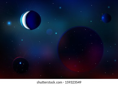 The outer space vector illustration.