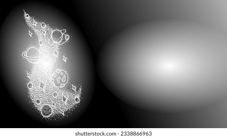 outer space vector illustration and celestial bodies decoration