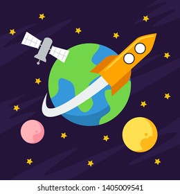 Outer Space Vector Illustration Design
