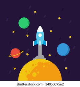Outer Space Vector Illustration Design