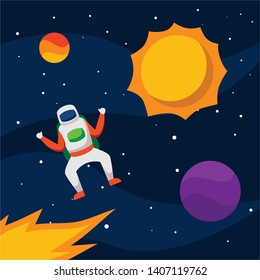 Outer Space Vector Illustration Design