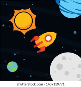 Outer Space Vector Illustration Design