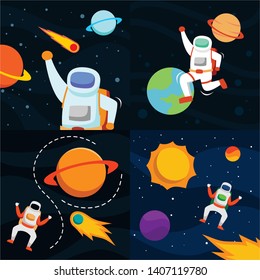 Outer Space Vector Illustration Design