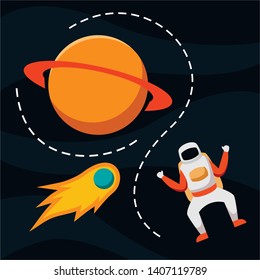 Outer Space Vector Illustration Design