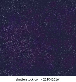 Outer space vector square texture. Dark blue abstract pattern with light random dots of stars and planets