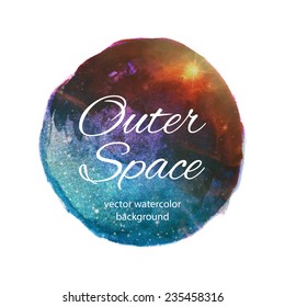 Outer space vector watercolor design