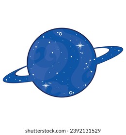 Outer space view on a planet shape silhouette Vector illustration