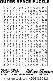 And Outer Space Word Search Puzzle Featuring Planets Stars And Spacecraft wordsearch