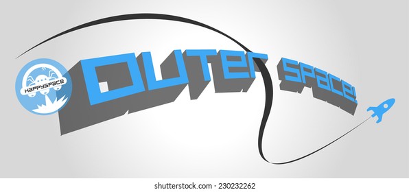 Outer space writing. vector illustration