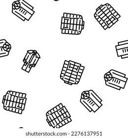 outerwear male clothes vector seamless pattern thin line illustration