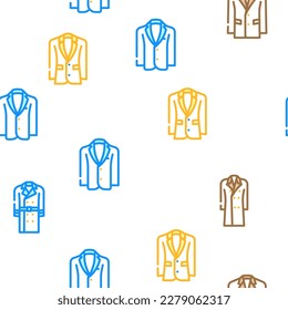 outerwear male clothes vector seamless pattern thin line illustration