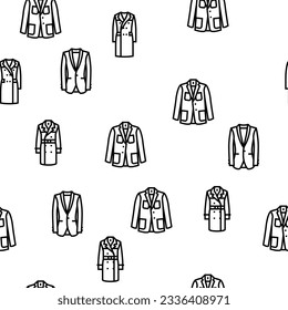 outerwear male clothing casual fashion vector seamless pattern thin line illustration