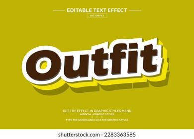 Outfit 3D editable text effect template