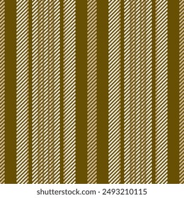 Textura de fondo de la ropa, textil sin costuras de Vector de los años sesenta. Vertical de patrón de rayas de tela de cama en colores amarillo y lino paleta.