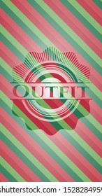 Outfit christmas colors style badge. Vector Illustration. Detailed.
