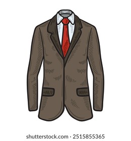 Outfit Formal Illustration Colored - Man-07