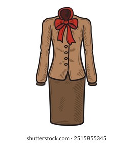 Outfit Formal Illustration Colored - Woman-04