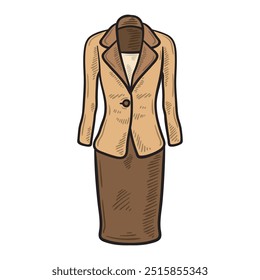 Outfit Formal Illustration Colored - Woman-06