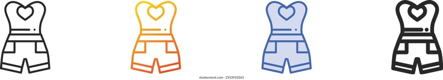 outfit icon.Thin Linear, Gradient, Blue Stroke and bold Style Design Isolated On White Background