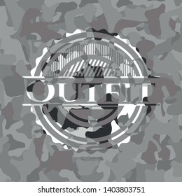 Outfit on grey camo pattern