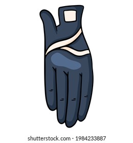 Outfit rider clothing for jockey gloves illustration in cartoon style. Drawing isolated on a white background for design and decoration.