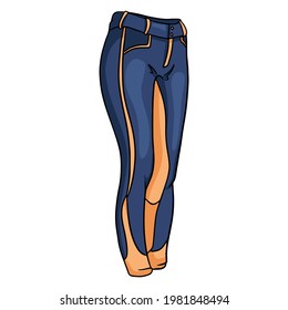 Outfit rider pants for jockey illustration in cartoon style. Drawing isolated on a white background for design and decoration.