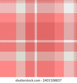 Outfit texture vector seamless, celtic plaid textile tartan. Merry background fabric check pattern in red and white colors.