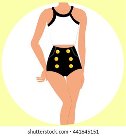 outfit trendy body fashionable vector