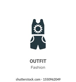 Outfit vector icon on white background. Flat vector outfit icon symbol sign from modern fashion collection for mobile concept and web apps design.