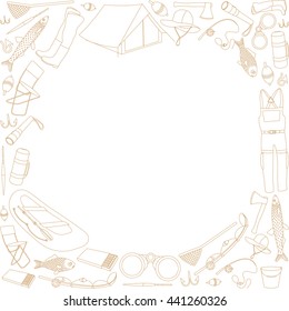 outfits and accessories for fishing mockup