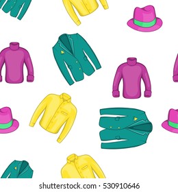 Outfits pattern. Cartoon illustration of outfits vector pattern for web